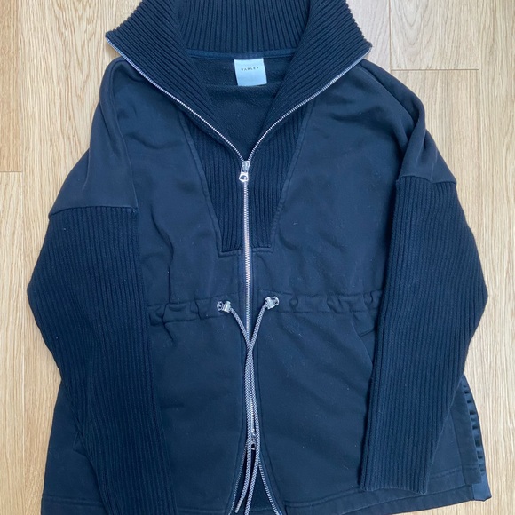 Varley Cotswold Longline Zip-Through Sweat Cardigan jacket black small - Picture 2 of 4